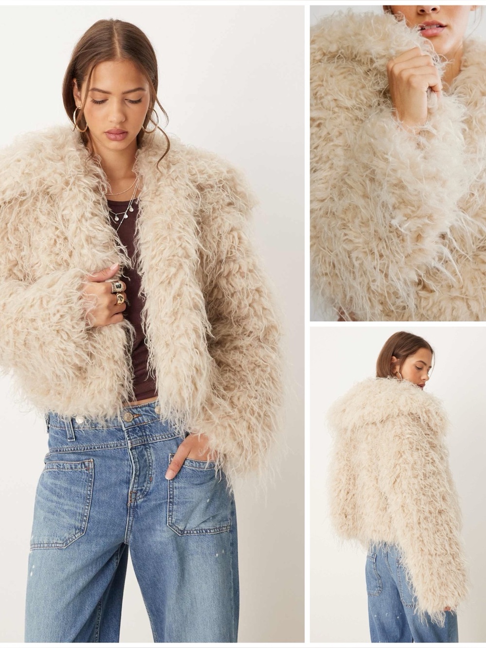 ๐ฏ๐น Free People ~ Moonlight Glam Faux Fur Jacket - Picture 14 of 14